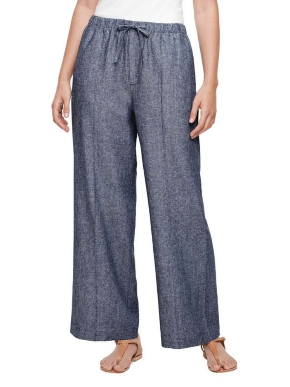 Gap  Women's Linen Blend Pull-On Pant, Chambray  Size Women Medium   NWOT